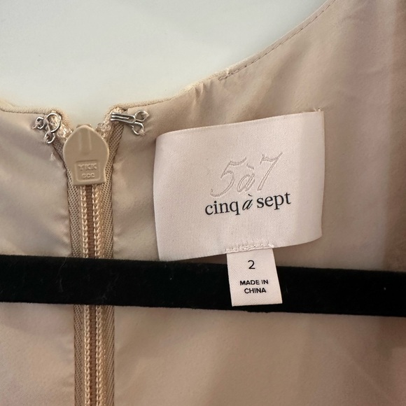 Cinq a Sept Ruffle Angela Sleeveless Dress size 2 sand tan beige - Picture 5 of 7